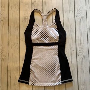 Lululemon Black & White Polka Dot Racerback Tank